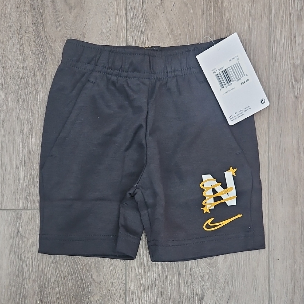Nike Kids Black Shorts with Gold Logo Size 2T